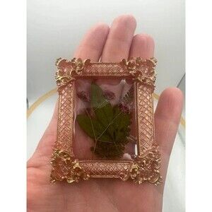 Handmade Ornate Floral Resin Frame with Real Pressed Flowers – Rose Gold & Gold